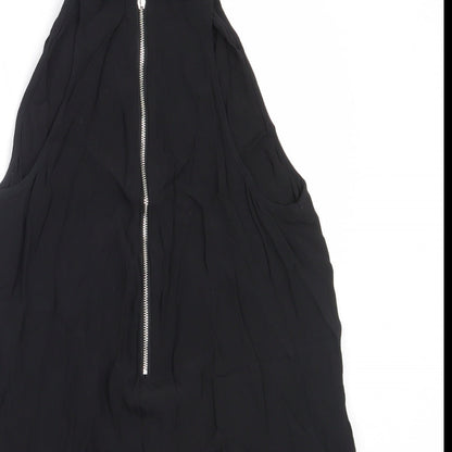 New Look Womens Black  Viscose Basic Blouse Size 10 Round Neck