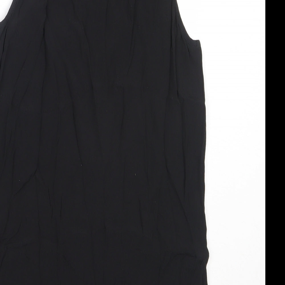 New Look Womens Black  Viscose Basic Blouse Size 10 Round Neck