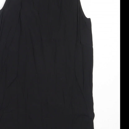 New Look Womens Black  Viscose Basic Blouse Size 10 Round Neck