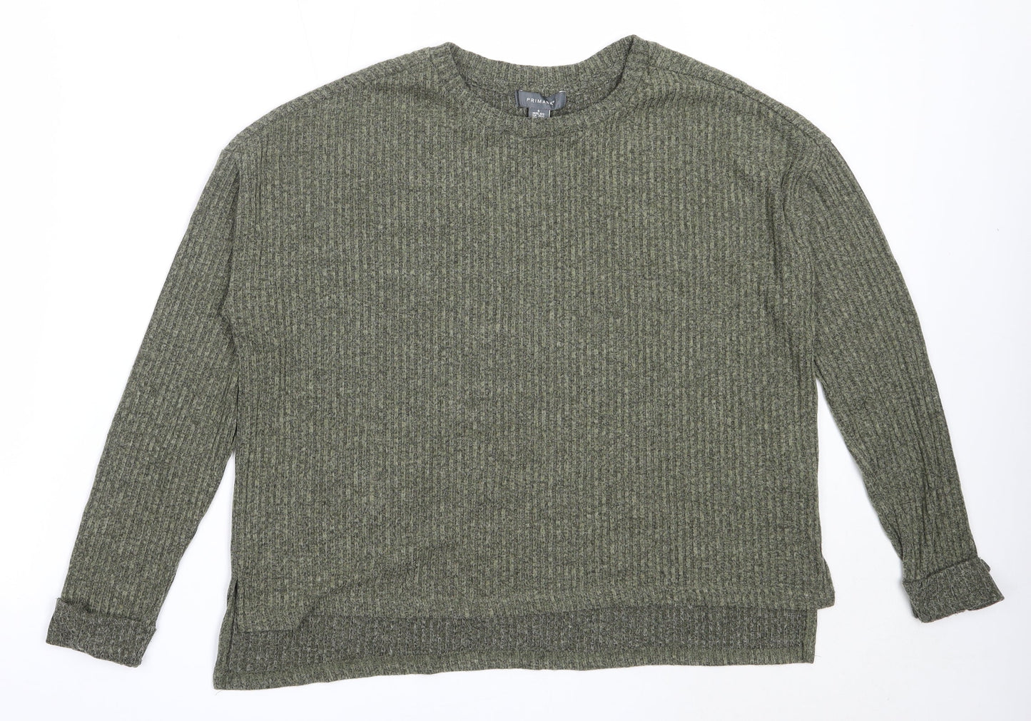Primark Womens Green Round Neck  Polyester Pullover Jumper Size S