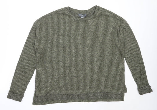 Primark Womens Green Round Neck  Polyester Pullover Jumper Size S