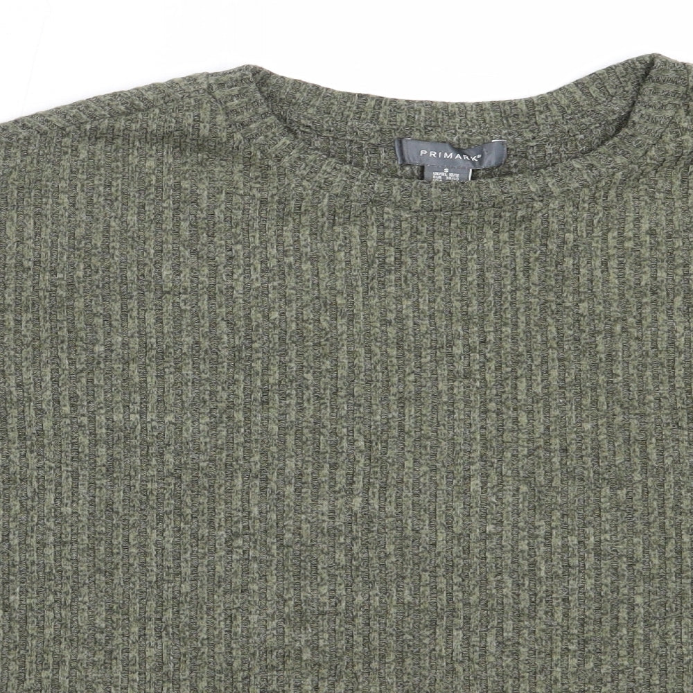 Primark Womens Green Round Neck  Polyester Pullover Jumper Size S