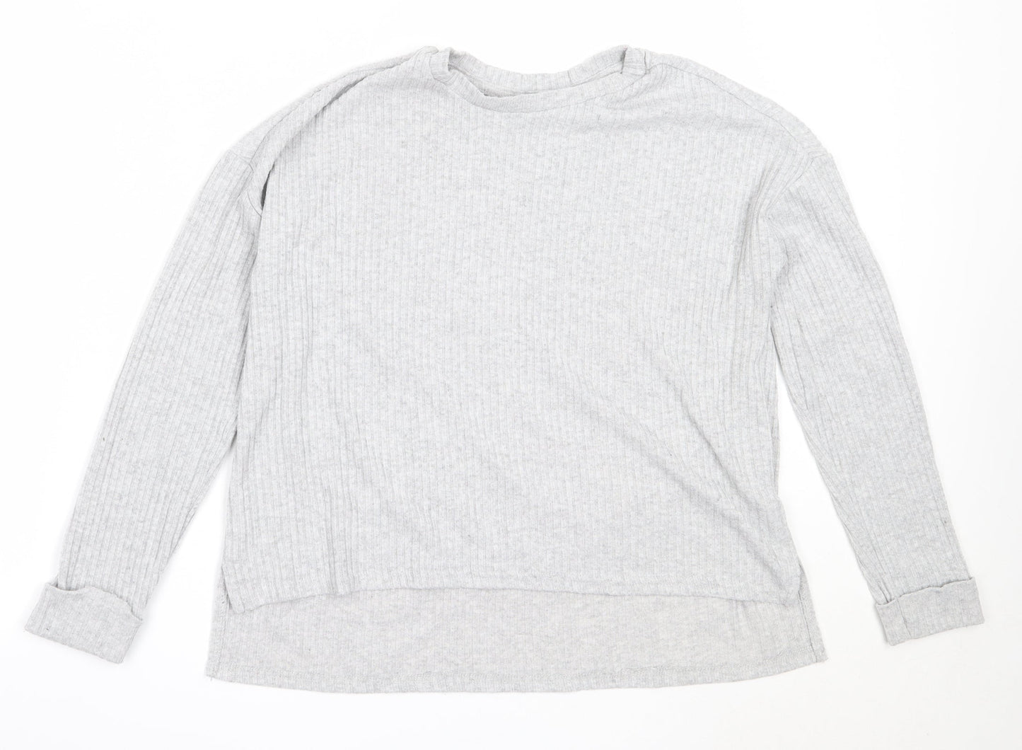 Primark Womens Grey Round Neck  Polyester Pullover Jumper Size S