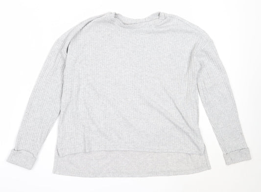 Primark Womens Grey Round Neck  Polyester Pullover Jumper Size S