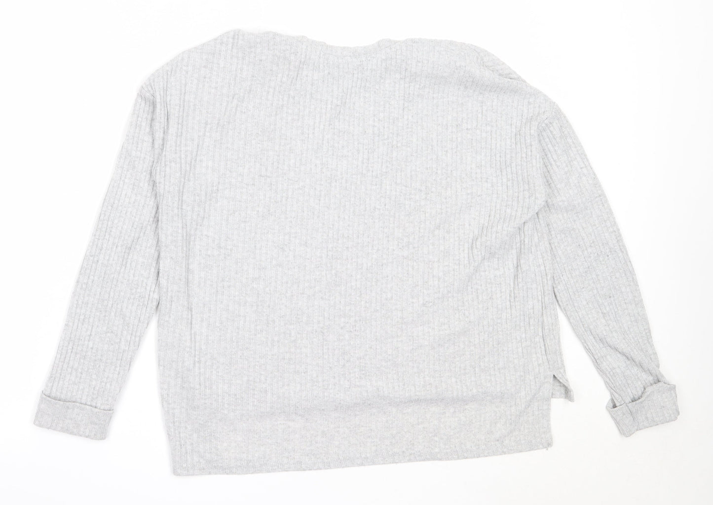 Primark Womens Grey Round Neck  Polyester Pullover Jumper Size S