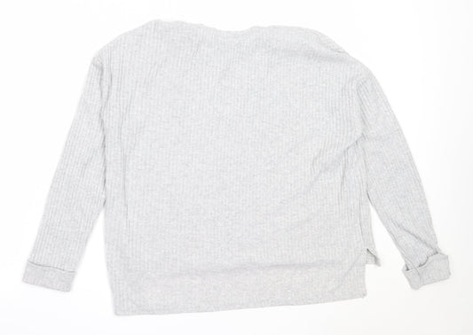 Primark Womens Grey Round Neck  Polyester Pullover Jumper Size S