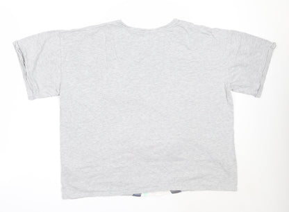 NEXT Womens Grey Solid Cotton Top Pyjama Top Size M