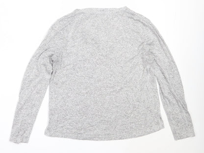 Avenue Womens Grey V-Neck  Viscose Pullover Jumper Size 12