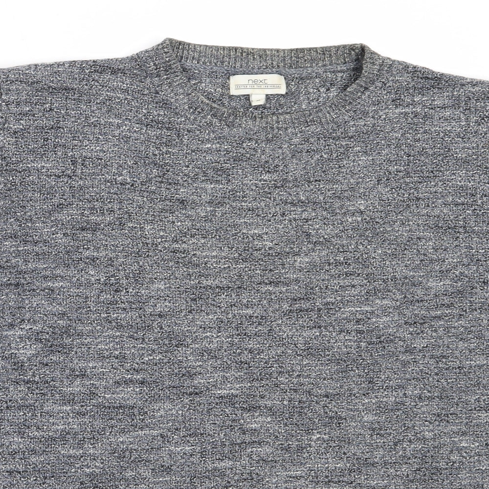 NEXT Mens Blue Round Neck  Cotton Pullover Jumper Size M