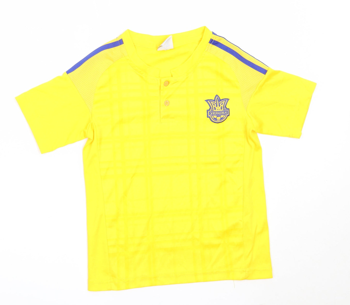 Ykpaiha Boys Yellow  Polyester Jersey T-Shirt Size XS Round Neck