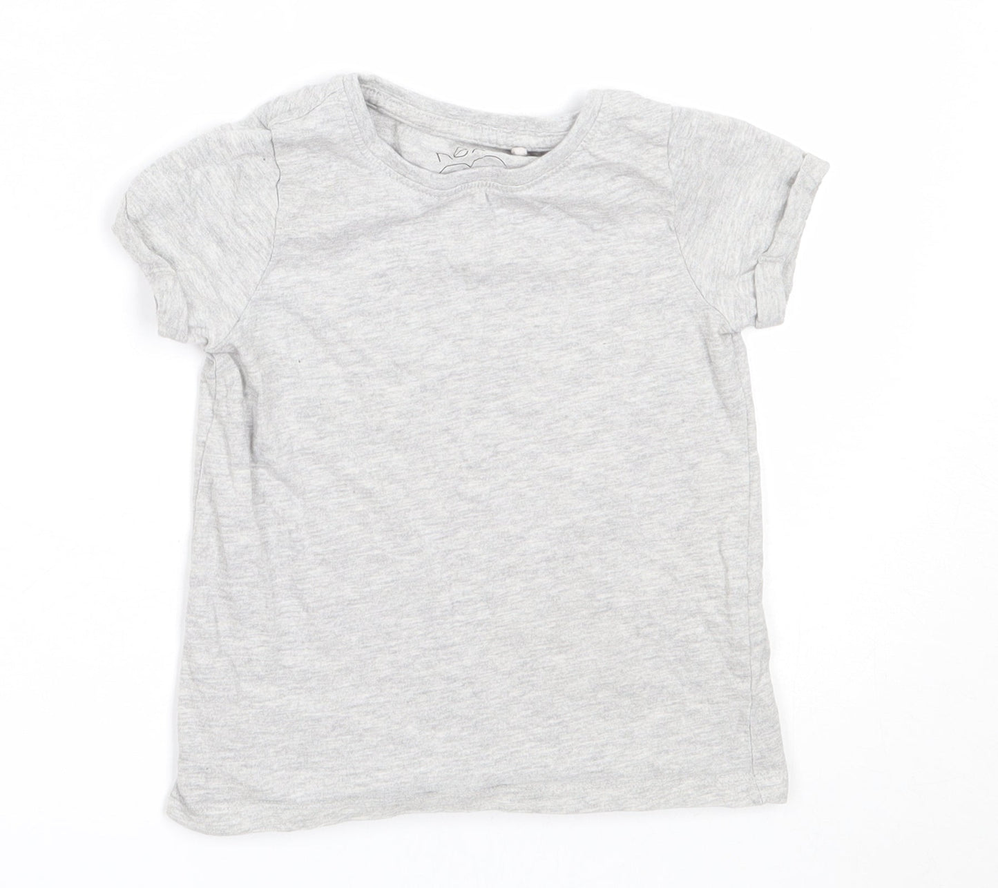 NEXT Girls Grey  Cotton Basic T-Shirt Size 4 Years Round Neck