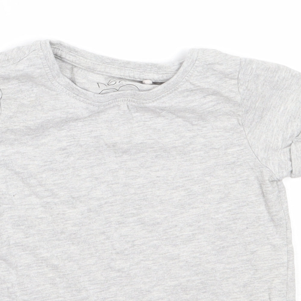 NEXT Girls Grey  Cotton Basic T-Shirt Size 4 Years Round Neck