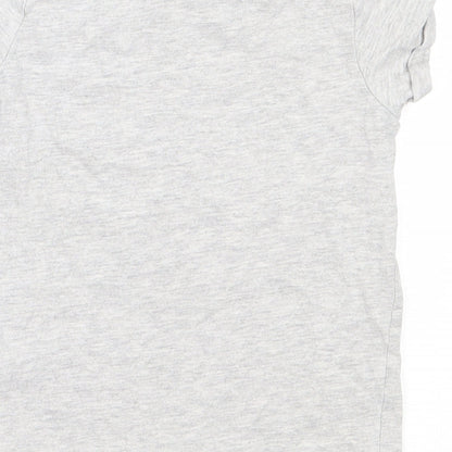 NEXT Girls Grey  Cotton Basic T-Shirt Size 4 Years Round Neck