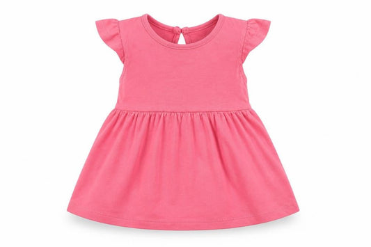 Primark Baby Pink  Cotton A-Line  Size 6-9 Months  Crew Neck Button