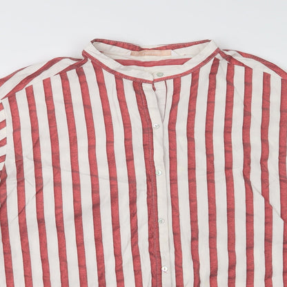 Womens UK Size M Zara Red Basic Button-Up