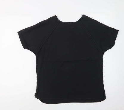 Papaya Womens Black  Polyester Basic Blouse Size 10 Crew Neck