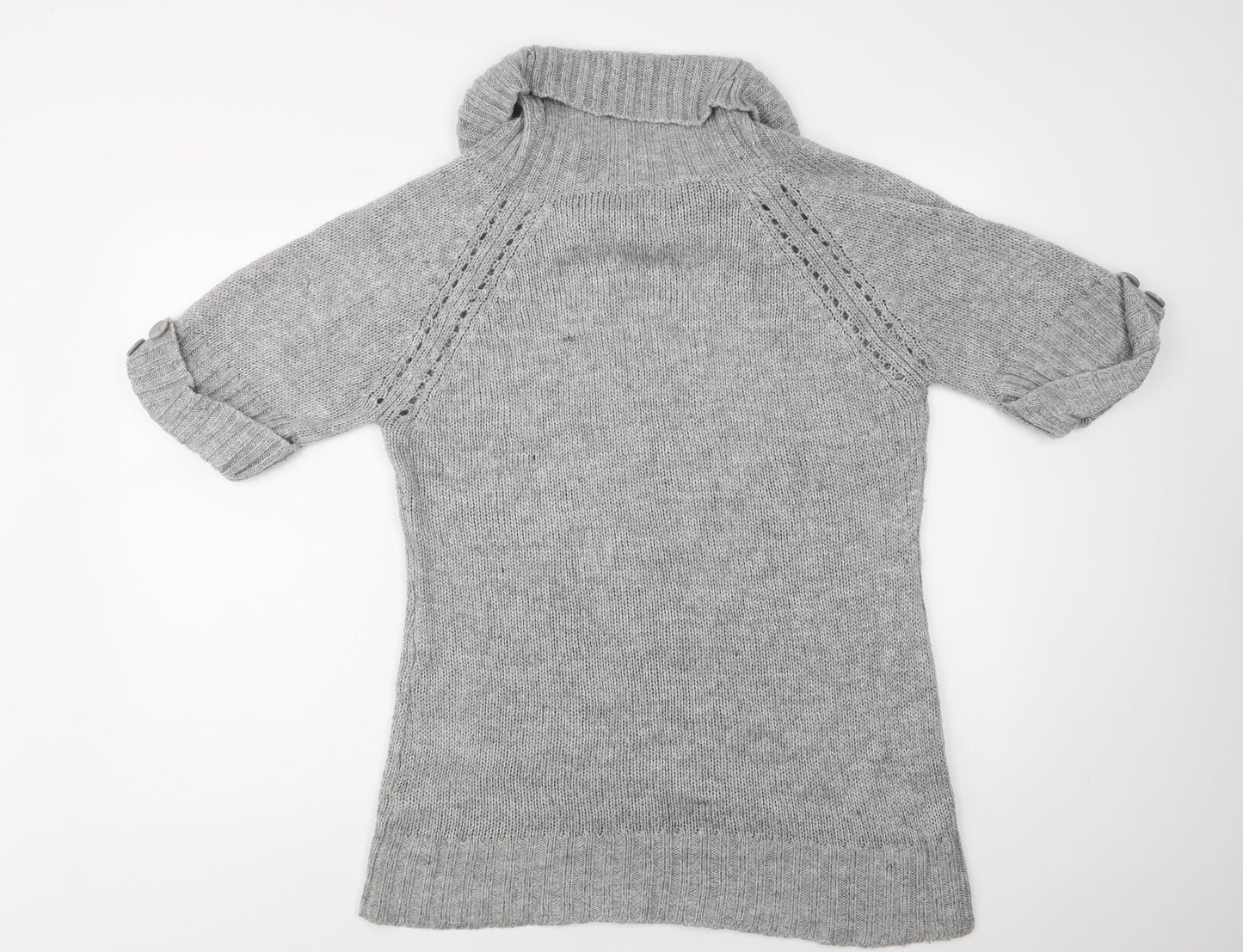 George Womens Grey Roll Neck  Acrylic Tunic Jumper Size 14