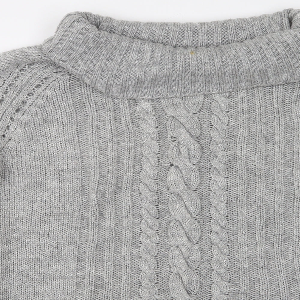 George Womens Grey Roll Neck  Acrylic Tunic Jumper Size 14