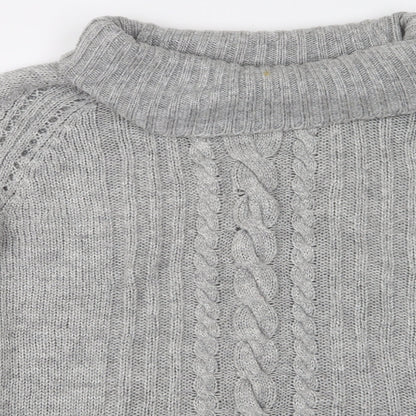 George Womens Grey Roll Neck  Acrylic Tunic Jumper Size 14