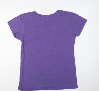 Duck Co Womens Purple  Cotton Basic T-Shirt Size XL Crew Neck