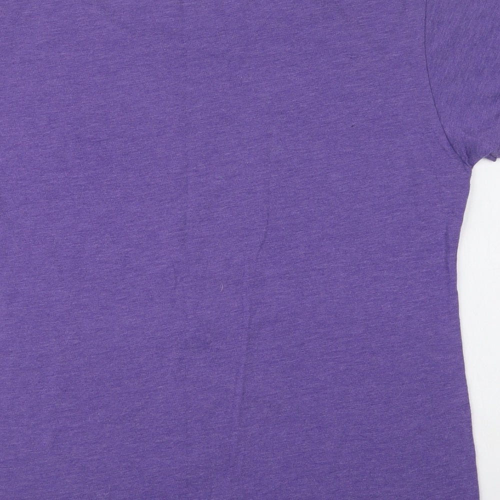 Duck Co Womens Purple  Cotton Basic T-Shirt Size XL Crew Neck