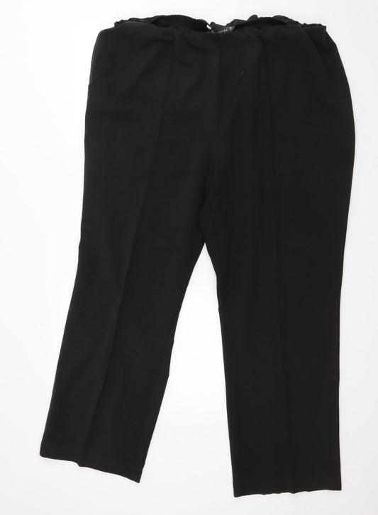 Bonmarché Womens Black  Polyester Trousers  Size 22 L27 in Regular