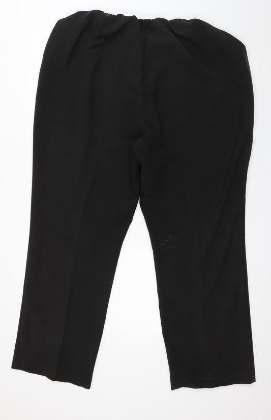 Bonmarché Womens Black  Polyester Trousers  Size 22 L27 in Regular