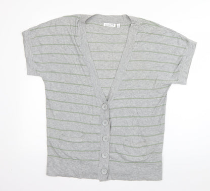 Womens UK Size 14 Aphorism Grey Cardigan Jumper