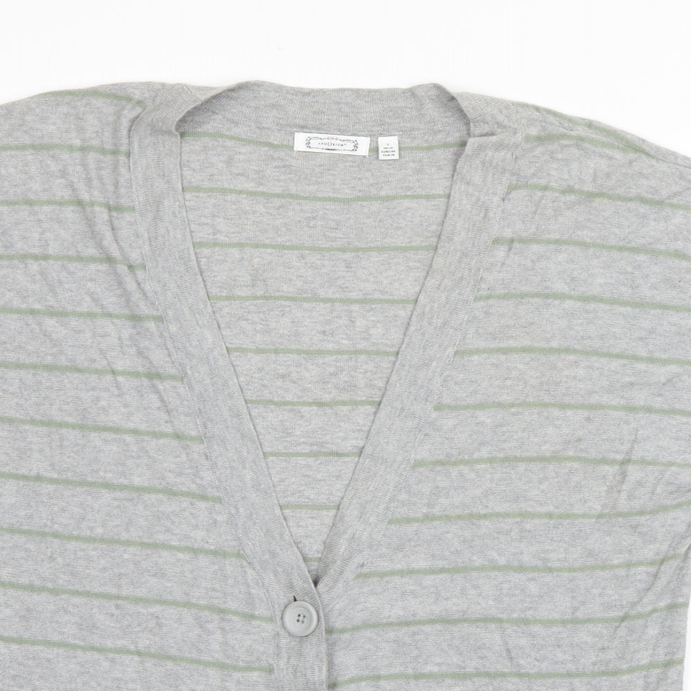 Womens UK Size 14 Aphorism Grey Cardigan Jumper