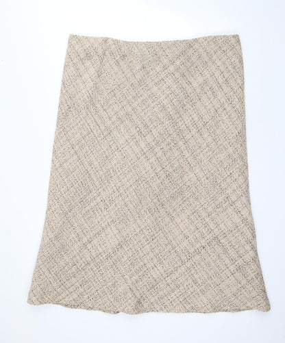 Agenda Womens Beige Striped Acrylic Straight & Pencil Skirt Size 24   Zip