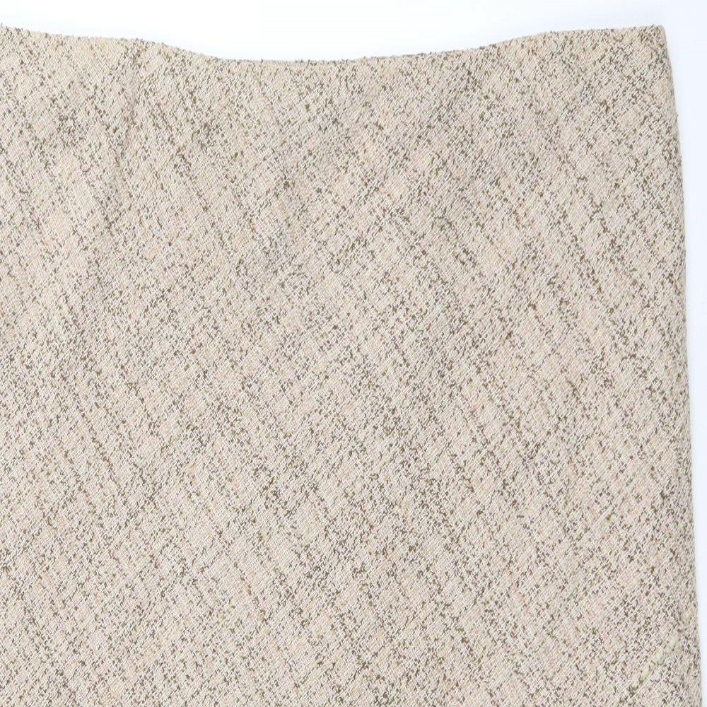 Agenda Womens Beige Striped Acrylic Straight & Pencil Skirt Size 24   Zip