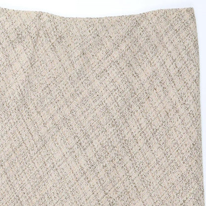 Agenda Womens Beige Striped Acrylic Straight & Pencil Skirt Size 24   Zip
