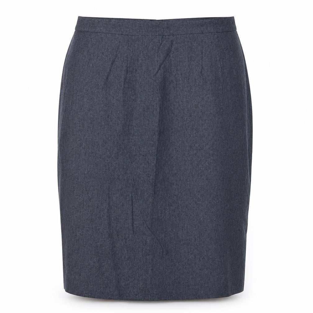 Front view of Preworn women’s blue polyester straight & pencil set, size UK 42, in zip