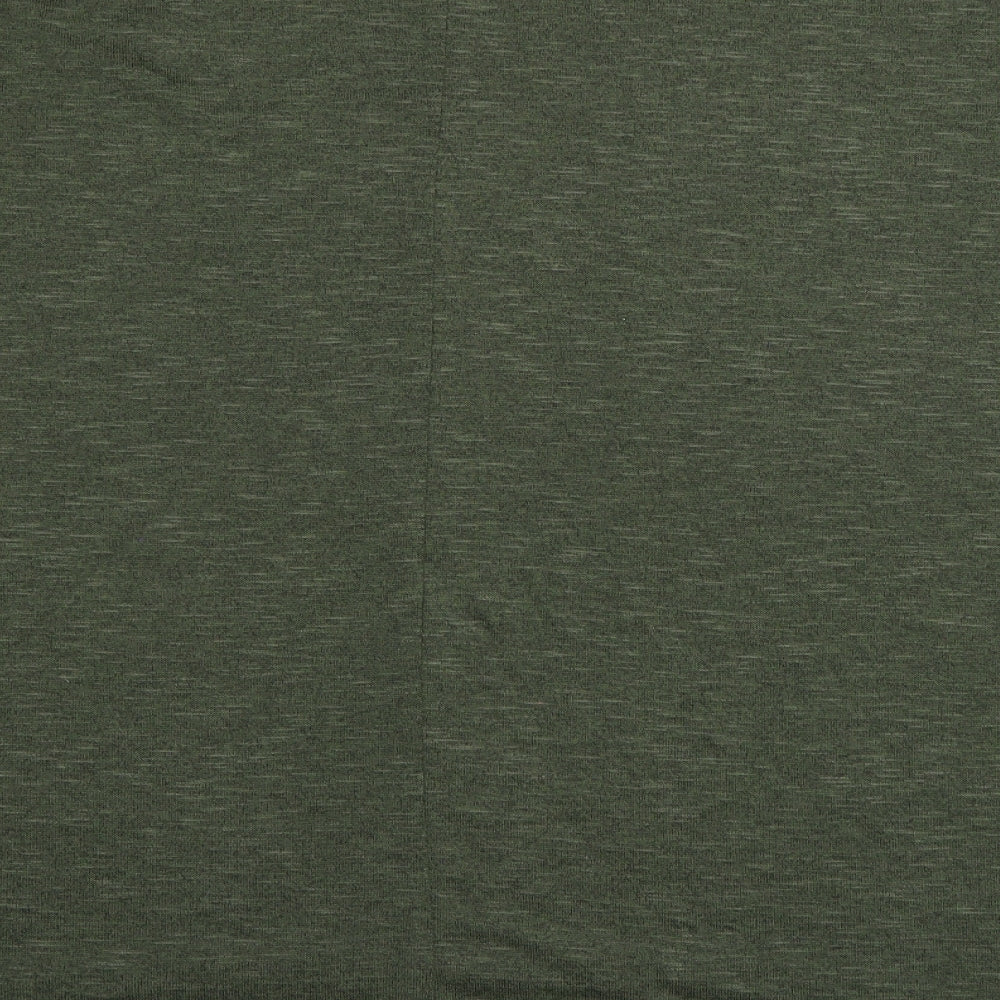 Brand and care label for New Look women’s green viscose pullover sweatshirt, size L, pullover