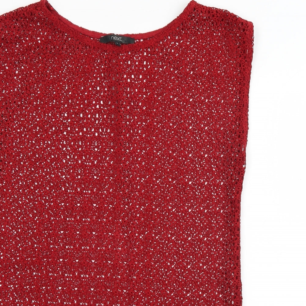 Womens UK Size 12 NEXT Red Basic Blouse