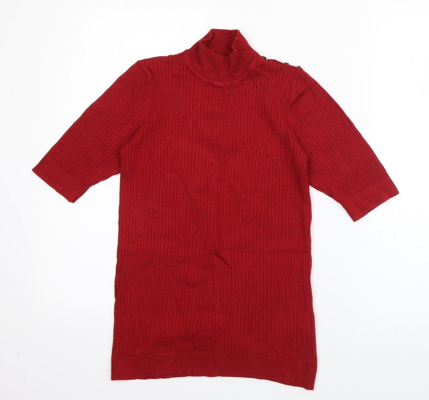 F&F Womens Red Round Neck  Viscose Pullover Jumper Size 14