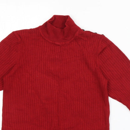 F&F Womens Red Round Neck  Viscose Pullover Jumper Size 14
