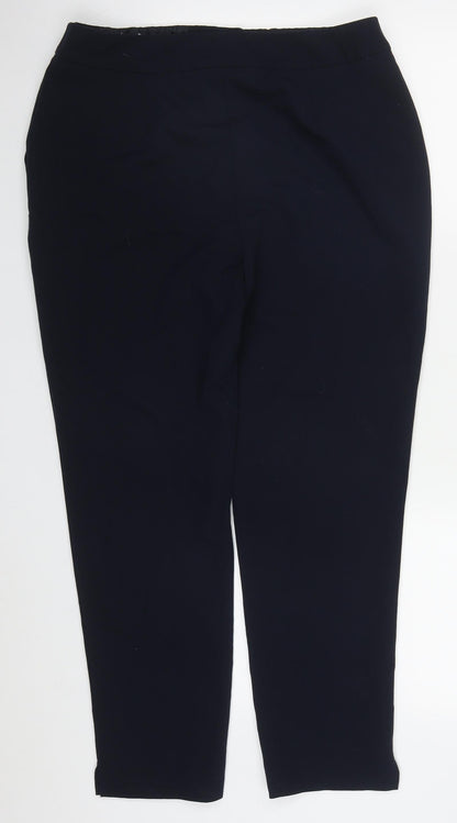 F&F Womens Blue  Polyester Trousers  Size 12 L27 in Regular Hook & Eye