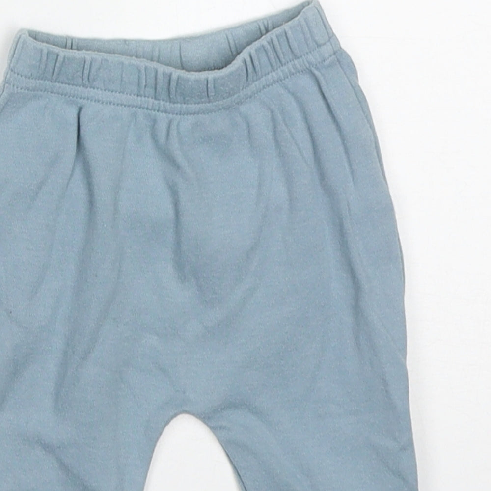 M&Co Boys Blue  Cotton Sweatpants Trousers Size 0-3 Months   - Mouse