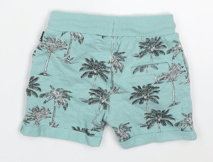 Feetje Boys Blue  Cotton Sweatpants Trousers Size 18 Months  Drawstring - Palm Tree Print Shorts