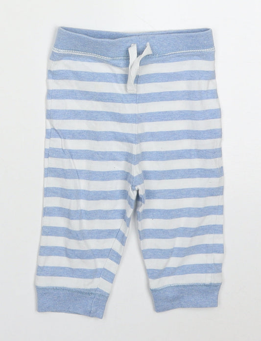 Zip Zap Baby Blue Striped Cotton Sweatpants Trousers Size 3-6 Months Drawstring - Pyjama Pants
