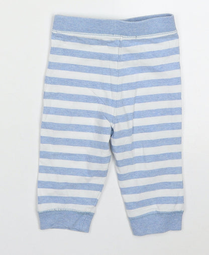 Zip Zap Baby Blue Striped Cotton Sweatpants Trousers Size 3-6 Months  Drawstring - Pyjama Pants