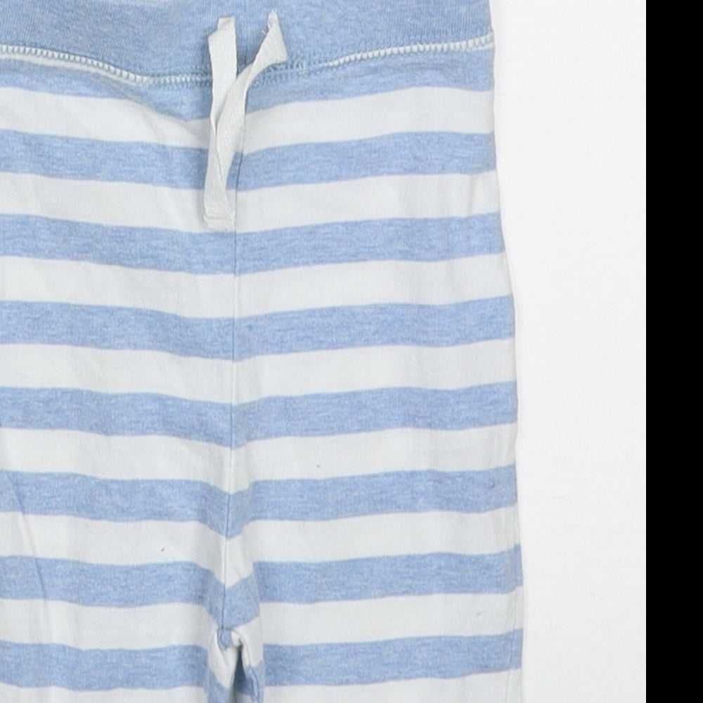 Zip Zap Baby Blue Striped Cotton Sweatpants Trousers Size 3-6 Months  Drawstring - Pyjama Pants