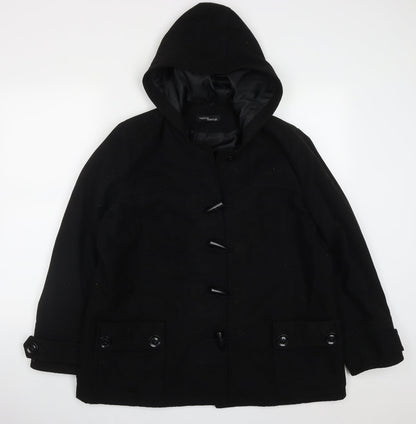 Womens UK Size 8 Wardrobe Essentials Black Pea Coat