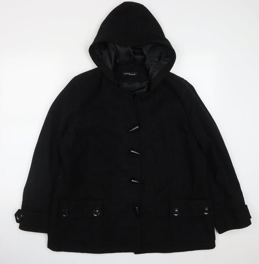 Womens UK Size 8 Wardrobe Essentials Black Pea Coat
