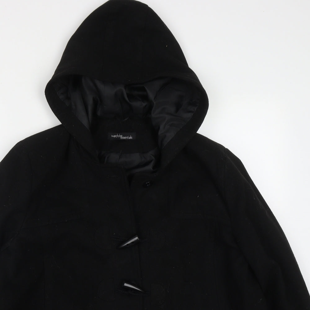 Womens UK Size 8 Wardrobe Essentials Black Pea Coat