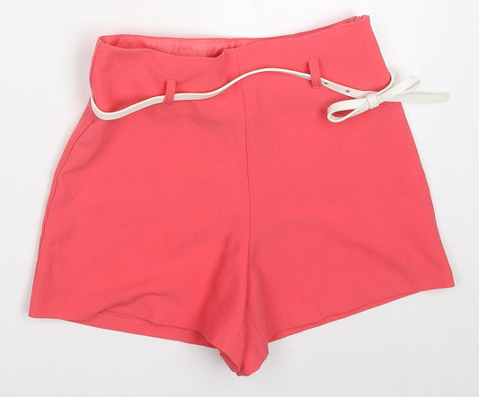 Miss Selfridge Womens Pink  Polyester Mom Shorts Size 6 L3 in Regular Zip
