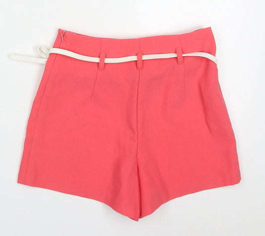 Miss Selfridge Womens Pink  Polyester Mom Shorts Size 6 L3 in Regular Zip