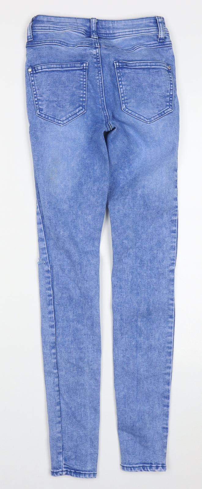 New Look Womens Blue  Cotton Skinny Jeans Size 6 L30 in Regular Button