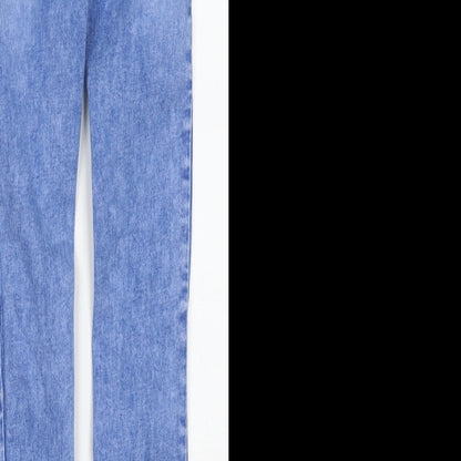 New Look Womens Blue  Cotton Skinny Jeans Size 6 L30 in Regular Button